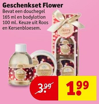 Aanbiedingen Geschenkset flower - Huismerk - Kruidvat - Geldig van 13/11/2016 tot 20/11/2016 bij Kruidvat