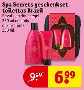 Aanbiedingen Spa secrets geschenkset toilettas brazil - Spa Secrets - Geldig van 13/11/2016 tot 20/11/2016 bij Kruidvat