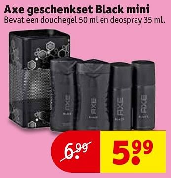 Aanbiedingen Axe geschenkset black mini - Axe - Geldig van 13/11/2016 tot 20/11/2016 bij Kruidvat