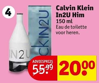 Aanbiedingen Calvin klein in2u him - Calvin Klein - Geldig van 13/11/2016 tot 20/11/2016 bij Kruidvat