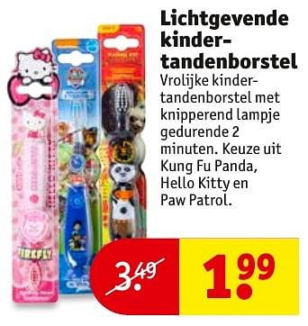Aanbiedingen Lichtgevende kindertandenborstel - Huismerk - Kruidvat - Geldig van 13/11/2016 tot 20/11/2016 bij Kruidvat