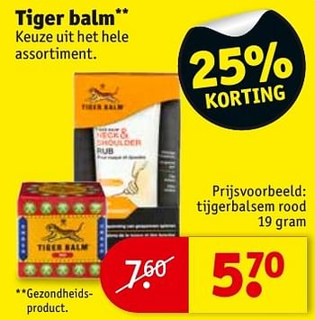 Aanbiedingen Tiger balm tijgerbalsem rood - Tiger Balm - Geldig van 13/11/2016 tot 20/11/2016 bij Kruidvat