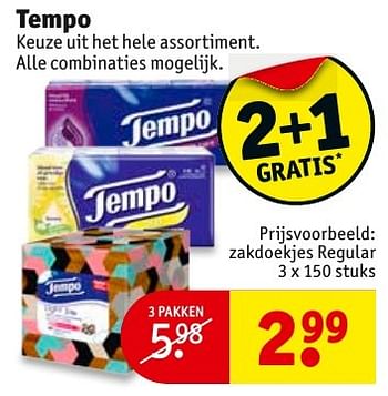 Aanbiedingen Tempo zakdoekjes regular - Tempo - Geldig van 13/11/2016 tot 20/11/2016 bij Kruidvat
