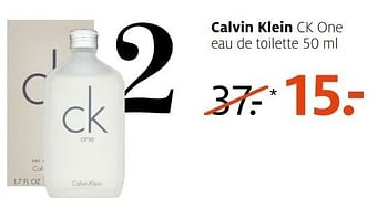 Aanbiedingen Calvin klein ck one eau de toilette 50 ml - Calvin Klein - Geldig van 14/11/2016 tot 20/11/2016 bij Etos