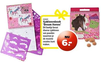 Aanbiedingen Sjablonenboek dream horses - Huismerk - Marskramer - Geldig van 24/11/2016 tot 07/12/2016 bij Marskramer