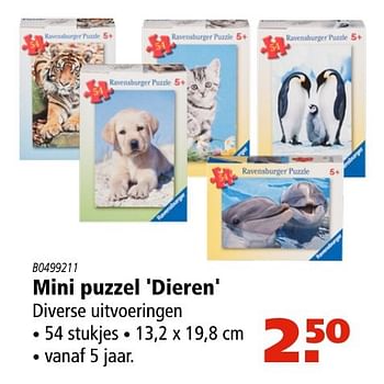 Aanbiedingen Mini puzzel dieren - Huismerk - Marskramer - Geldig van 14/11/2016 tot 22/11/2016 bij Marskramer