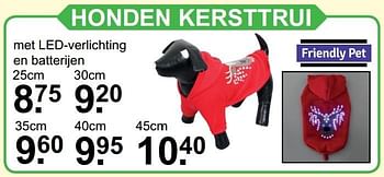 Aanbiedingen Honden kersttrui - Friendly pet - Geldig van 20/11/2016 tot 10/12/2016 bij Van Cranenbroek