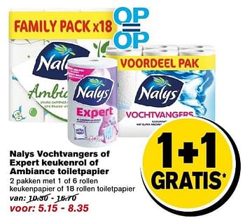 Aanbiedingen Nalys vochtvangers of expert keukenrol of ambiance toiletpapier - Nalys - Geldig van 12/11/2016 tot 22/11/2016 bij Hoogvliet