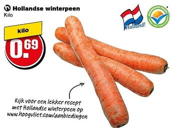 Aanbiedingen Hollandse winterpeen - Huismerk - Hoogvliet - Geldig van 12/11/2016 tot 22/11/2016 bij Hoogvliet