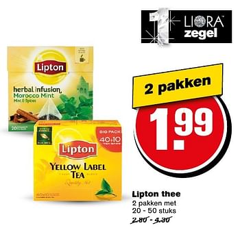 Aanbiedingen Lipton thee - Lipton - Geldig van 12/11/2016 tot 22/11/2016 bij Hoogvliet