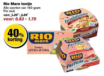 Aanbiedingen Rio mare tonijn - Rio Mare - Geldig van 12/11/2016 tot 22/11/2016 bij Hoogvliet