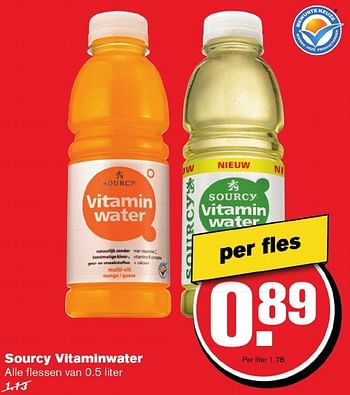 Aanbiedingen Sourcy vitaminwater - Sourcy - Geldig van 12/11/2016 tot 22/11/2016 bij Hoogvliet