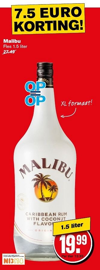 Aanbiedingen Malibu - Malibu - Geldig van 12/11/2016 tot 22/11/2016 bij Hoogvliet