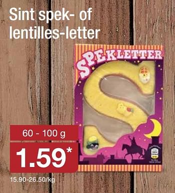 Aanbiedingen Sint spek of lentilles-letter - Huismerk - Aldi - Geldig van 16/11/2016 tot 20/11/2016 bij Aldi