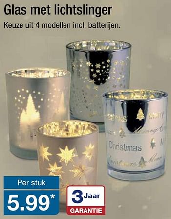 Aanbiedingen Glas met lichtslinger - Huismerk - Aldi - Geldig van 16/11/2016 tot 20/11/2016 bij Aldi