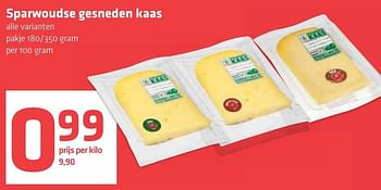 Aanbiedingen Sparwoudse gesneden kaas - Spar - Geldig van 17/11/2016 tot 23/11/2016 bij Attent