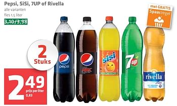Aanbiedingen Pepsi, sisi, 7up of rivella - Huismerk - Spar  - Geldig van 17/11/2016 tot 23/11/2016 bij Spar