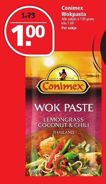 Aanbiedingen Conimex wokpasta - Conimex - Geldig van 20/11/2016 tot 26/11/2016 bij Plus