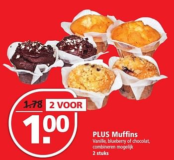 Aanbiedingen Plus muffins - Huismerk - Plus - Geldig van 20/11/2016 tot 26/11/2016 bij Plus