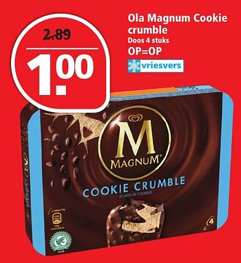 Aanbiedingen Ola magnum cookie crumble - Ola - Geldig van 20/11/2016 tot 26/11/2016 bij Plus