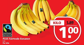 Aanbiedingen Plus fairtrade bananen - Huismerk - Plus - Geldig van 20/11/2016 tot 26/11/2016 bij Plus