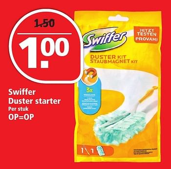 Aanbiedingen Swiffer duster starter - Swiffer - Geldig van 20/11/2016 tot 26/11/2016 bij Plus