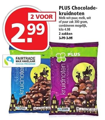 Aanbiedingen Plus chocoladekruidnoten - Huismerk - Plus - Geldig van 20/11/2016 tot 26/11/2016 bij Plus