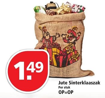 Aanbiedingen Jute sinterklaaszak - Huismerk - Plus - Geldig van 20/11/2016 tot 26/11/2016 bij Plus