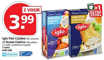 Aanbiedingen Iglo fish cuisine of ocean cuisine - Iglo - Geldig van 20/11/2016 tot 26/11/2016 bij Plus