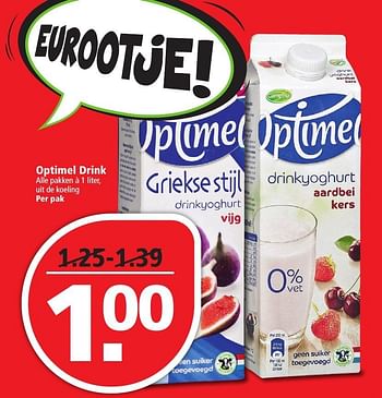 Aanbiedingen Optimel drink - Campina - Geldig van 20/11/2016 tot 26/11/2016 bij Plus