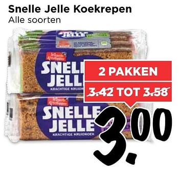 Aanbiedingen Snelle jelle koekrepen - Snelle Jelle - Geldig van 20/11/2016 tot 26/11/2016 bij Vomar