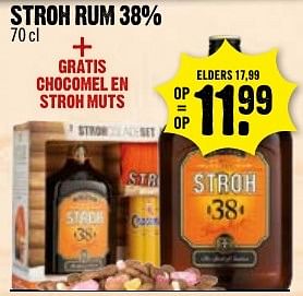 Aanbiedingen Stroh rum 38% - Stroh - Geldig van 20/11/2016 tot 26/11/2016 bij Dirk III