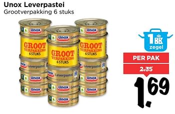 Aanbiedingen Unox leverpastei - Unox - Geldig van 20/11/2016 tot 26/11/2016 bij Vomar