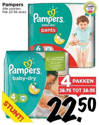 Aanbiedingen Pampers baby dry - Pampers - Geldig van 20/11/2016 tot 26/11/2016 bij Vomar