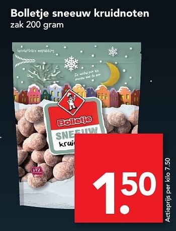 Aanbiedingen Bolletje sneeuw kruidnoten - Bolletje - Geldig van 20/11/2016 tot 26/11/2016 bij Deen Supermarkten