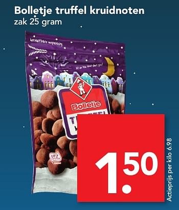 Aanbiedingen Bolletje truffel kruidnoten - Bolletje - Geldig van 20/11/2016 tot 26/11/2016 bij Deen Supermarkten