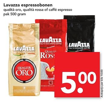 Aanbiedingen Lavazza espressobonen - Lavazza - Geldig van 20/11/2016 tot 26/11/2016 bij Deen Supermarkten