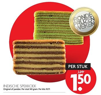 Aanbiedingen Indische spekkoek - Huismerk - Deka Markt - Geldig van 20/11/2016 tot 26/11/2016 bij Deka Markt