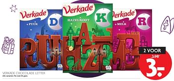 Aanbiedingen Verkade chocolade letter - Verkade - Geldig van 20/11/2016 tot 26/11/2016 bij Deka Markt