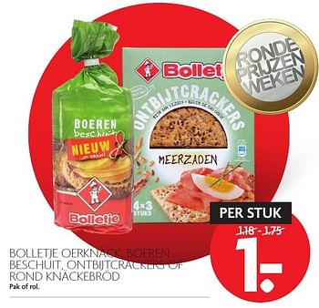 Aanbiedingen Bolletje oerknäck, boeren beschuit, ontbijtcrackers of rond knäckebröd - Bolletje - Geldig van 20/11/2016 tot 26/11/2016 bij Deka Markt