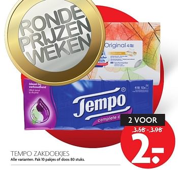 Aanbiedingen Tempo zakdoekjes - Tempo - Geldig van 20/11/2016 tot 26/11/2016 bij Deka Markt