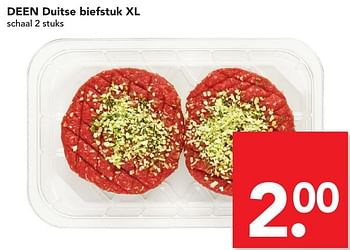 Aanbiedingen Deen duitse biefstuk xl - Huismerk deen supermarkt - Geldig van 20/11/2016 tot 26/11/2016 bij Deen Supermarkten