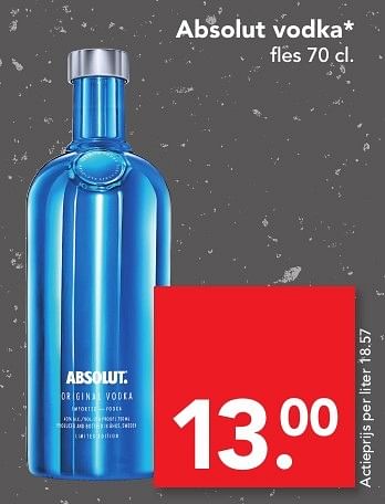 Aanbiedingen Absolut vodka - Absolut - Geldig van 20/11/2016 tot 26/11/2016 bij Deen Supermarkten