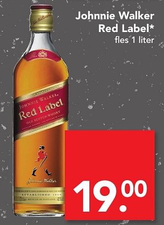 Aanbiedingen Johnnie walker red label - Johnnie Walker - Geldig van 20/11/2016 tot 26/11/2016 bij Deen Supermarkten