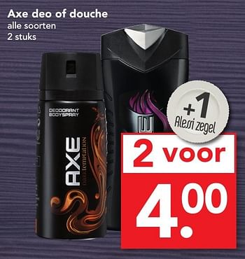 Aanbiedingen Axe deo of douche - Axe - Geldig van 20/11/2016 tot 26/11/2016 bij Deen Supermarkten