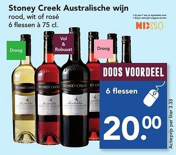 Aanbiedingen Stoney creek australische wijn - Rode wijnen - Geldig van 20/11/2016 tot 26/11/2016 bij Deen Supermarkten