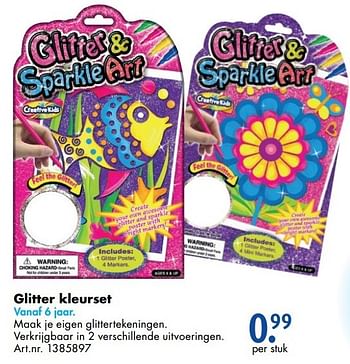 Aanbiedingen Glitter kleurset - Huismerk - Bart Smit - Geldig van 12/11/2016 tot 27/11/2016 bij Bart Smit