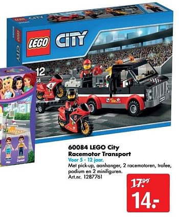 Aanbiedingen 60084 lego city racemotor transport - Lego - Geldig van 12/11/2016 tot 27/11/2016 bij Bart Smit