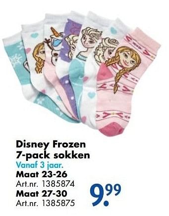 Aanbiedingen Disney frozen 7-pack sokken - Disney  Frozen - Geldig van 12/11/2016 tot 27/11/2016 bij Bart Smit