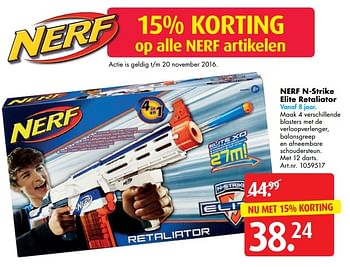 Aanbiedingen Nerf n-strike elite retaliator - Nerf - Geldig van 12/11/2016 tot 27/11/2016 bij Bart Smit